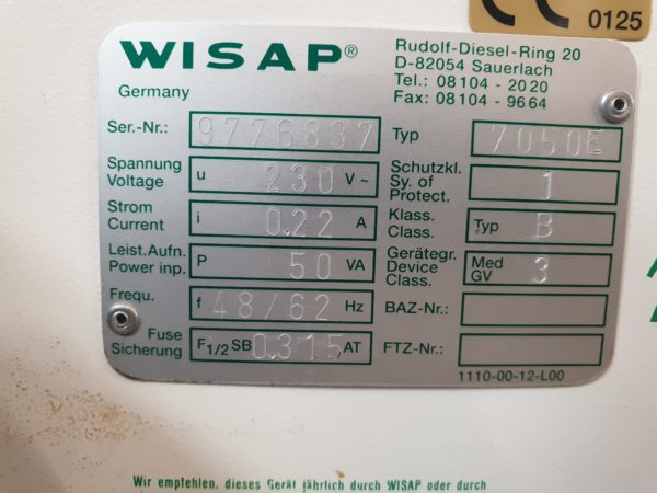 WISAP  7050E - 7050 E  CO2-OP-Pneu  High Flow Insufflator Laparoskopie