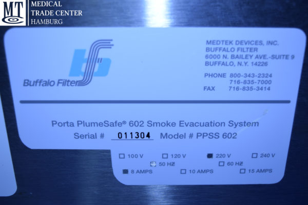 Buffalo Filter Porta PlumeSafe 602 Smoke Evacuator
