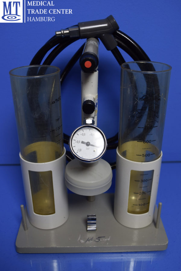 Dräger Absaugpumpe medizinische Pumpe mit 02 Sekretbehältern und Manometer