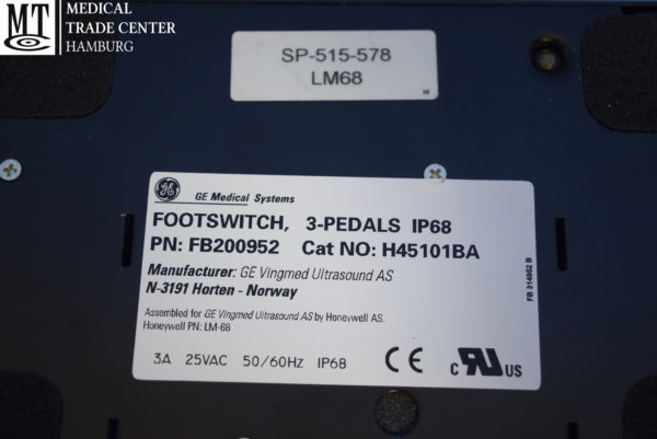 GE FB200952 Footswitch for GE Vivid 7 Ultrasound System