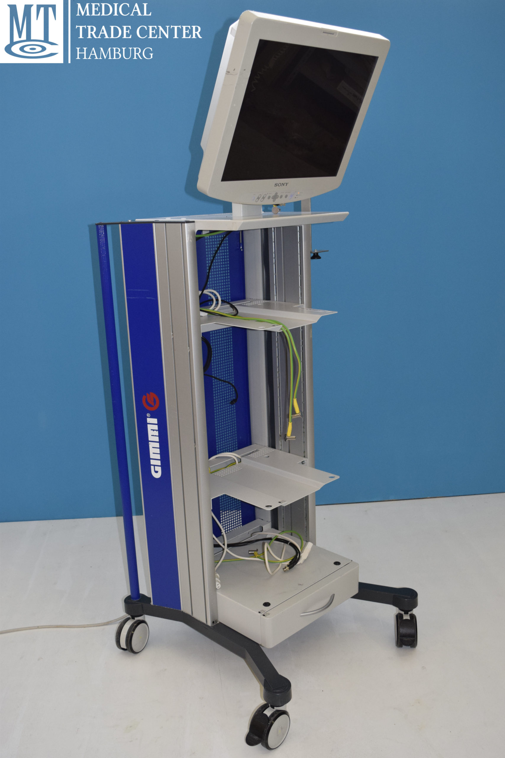 GIMMI Transportwagen / für OP Saal / für Endoskopie / mit Regal  mit 21 Zoll Monitor