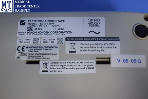 Nihon Kohden Cardiofax S ECG-1250 EKG 6 Kanal