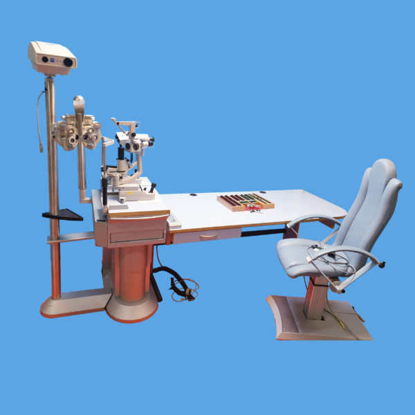 WAGNER & GRUDER MIKROLA  Untersuchungseinheit mit ZEISS SZP 350 Projector, ZEISS SL 120 Spaltlampe und  CL 110 Ophthalmometer, ....