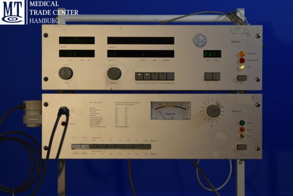 Zimmer Elektromedizin Reizstromgerät Galva 4 und Ultraschall-Therapiegerät Sono 3 incl.Rollwagen