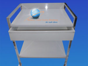 Gyn Instrumentenwagen Gerätewagen Ultraschallgerät-Tisch Beistellwagen mit Chrom Gestell