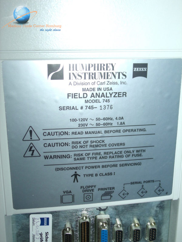 Carl Zeiss Humphrey 745 Field Analyzer / Visual Field Analyzer