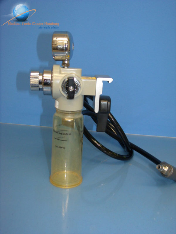 Dräger Flowregler mit Befeuchterflasche und Manometer